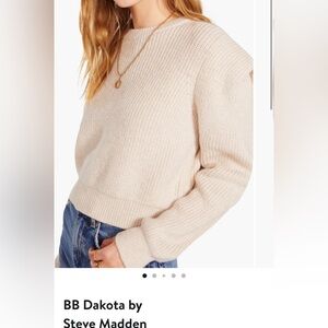 BB Dakota by Steve Madden Beige Crew Neck Sweater
